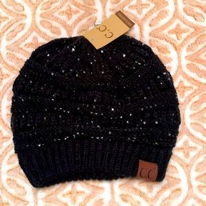Cc beanie new with tags black with sparkles